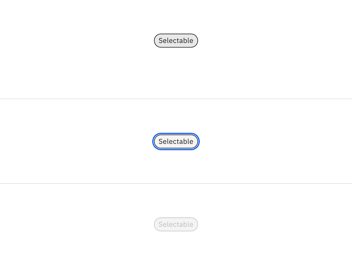 Selectable tag interactive colors. Selectable tag interactive colors.